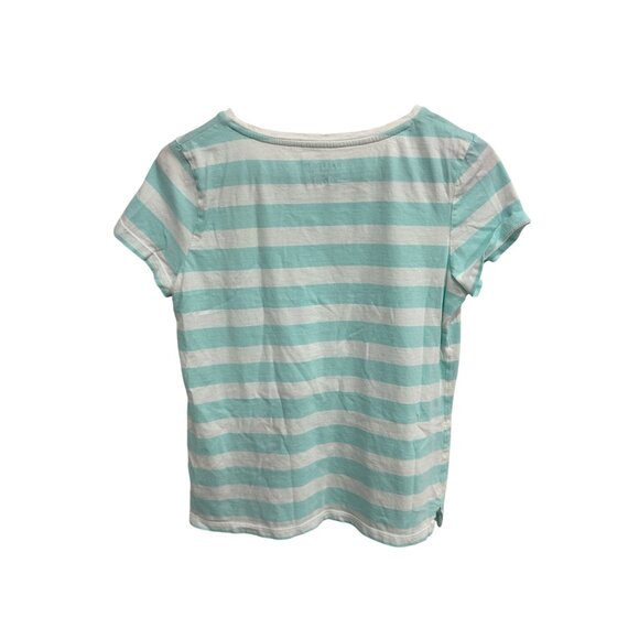 Talbots Striped Lemon Embellished Short Sleeve Tee Blue White Sz Small Petite - Picture 2 of 9